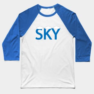 Sky Artistic Typography Design Baseball T-Shirt